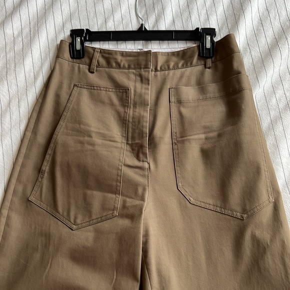 Tibi Myriam Twill Sculpted Pant in Utility Brown - Picture 4 of 6